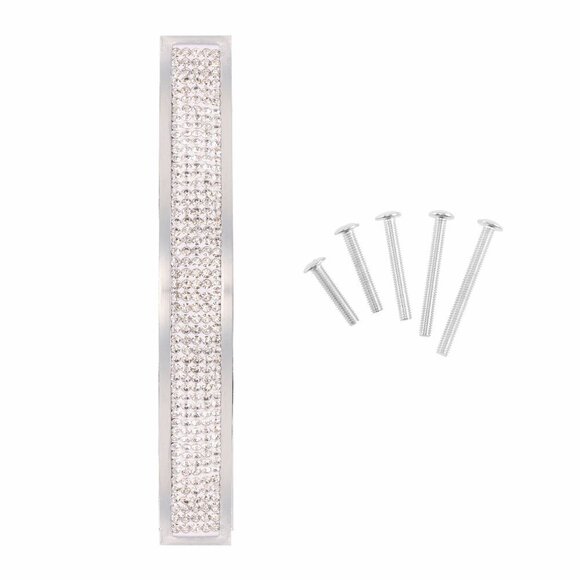 SILVER RHINESTONE CRYSTAL CABINET HANDLES - Picture 5 of 5
